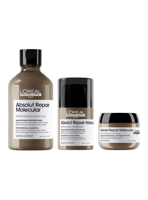 Set Profesional Reparación Molecular Shampoo 300ml + Máscara 75ml + Leave-in 50ml Repair Molecular-0