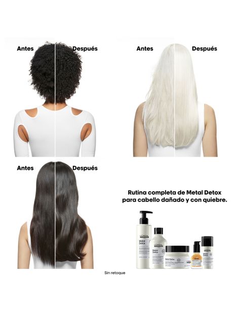 Set Profesional Anti-Quiebre Shampoo 300ml + Pre Shampoo 45ml + Máscara 75ml Metal Detox -5