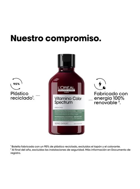 Shampoo Cuidado del Color  Matizador Verde Vitamino Color Spectrum 300ml -1