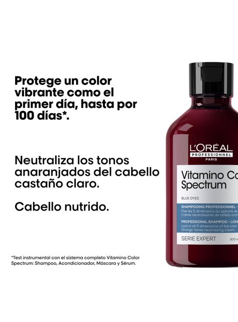 Shampoo Cuidado del Color Matizador Azul Vitamino Color Spectrum 300ml -1