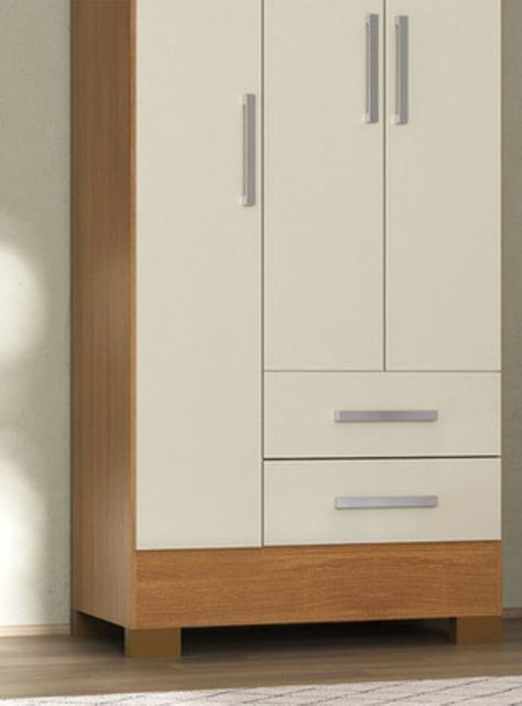 Clóset 3 Puertas 2 Cajones Canela Blanco Off White-3