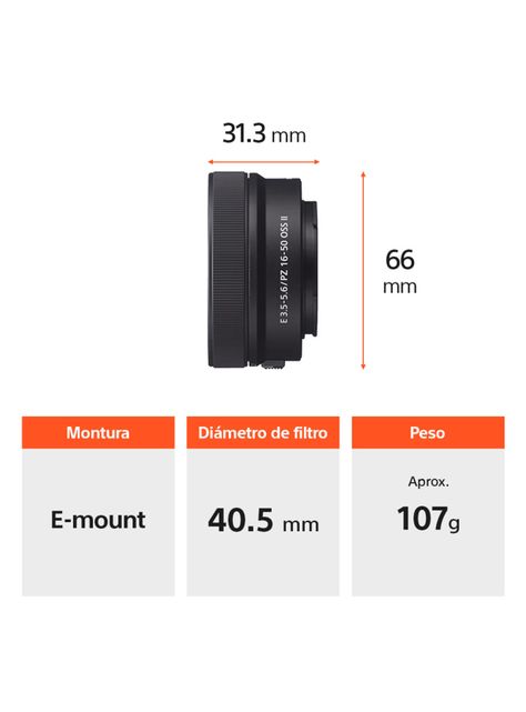 Cámara ZV-E10 II para Vlogs + Lente SELP16502-4