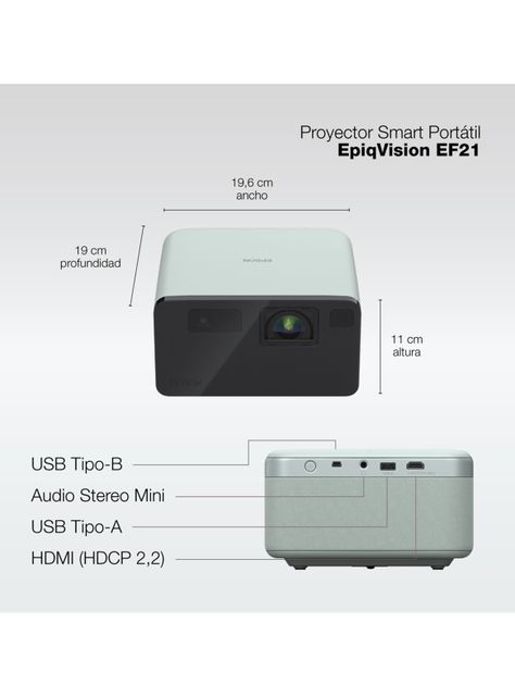 Proyector Láser Portátil EpiqVision EF21 Verde-3