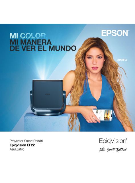 Proyector Láser Portátil EpiqVision EF22 Azul-7