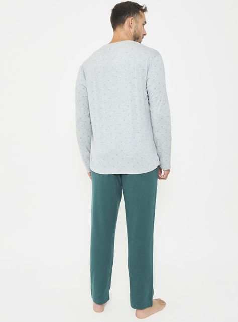 Pijama Largo Algodón Premium Bicolor-1