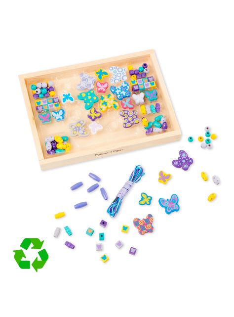 Set Mostacillas de Madera Corazones y Mariposas-1