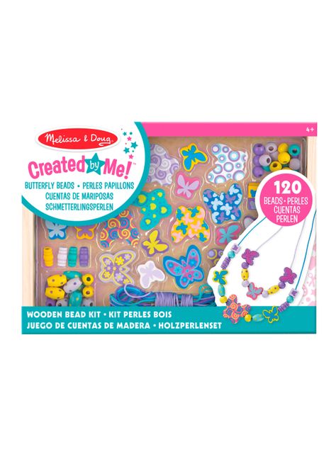 Set Mostacillas de Madera Corazones y Mariposas-0