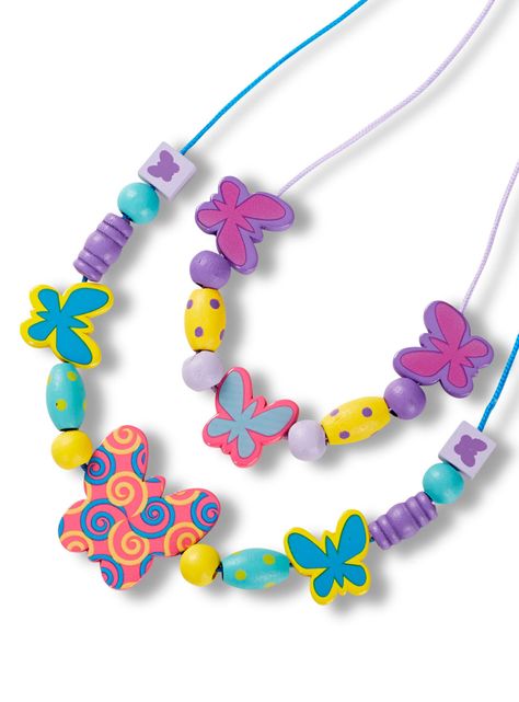 Set Mostacillas de Madera Corazones y Mariposas-3
