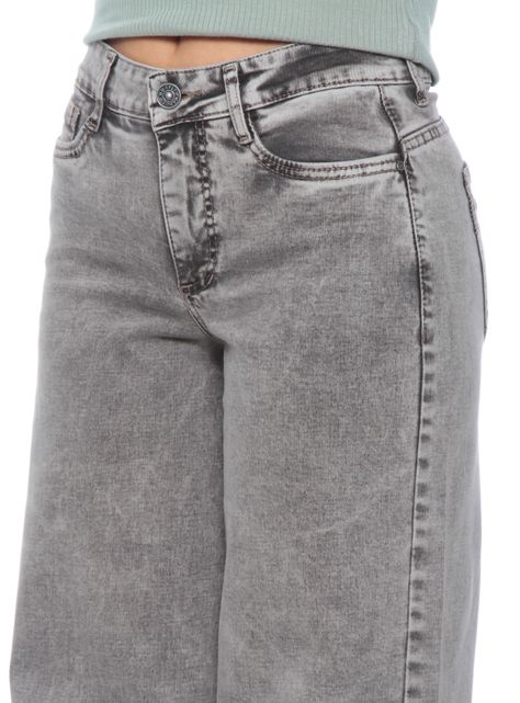 Jeans Wide Leg Tiro Alto con Botón 1-2