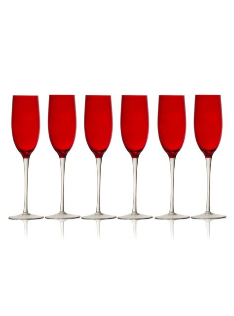 Set 6 Copas Rojas Flauta 215 ml-0