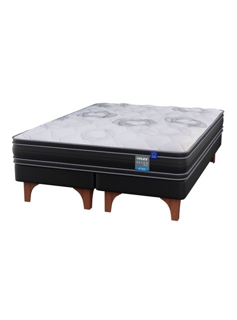Cama Europea Seven Plus 2 Plazas Box Base Dividida-0