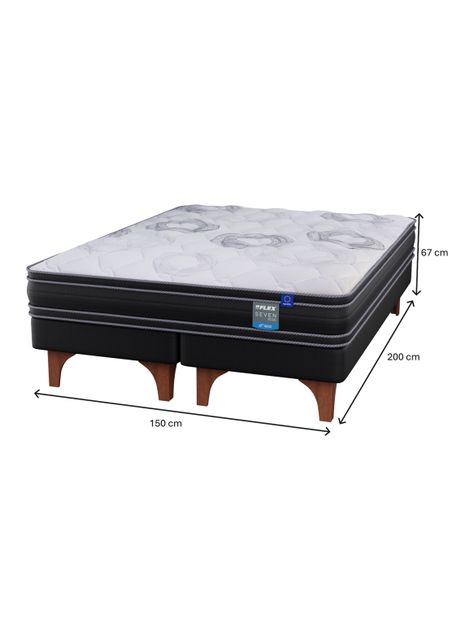 Cama Europea Seven Plus 2 Plazas Box Base Dividida + Set Muebles Colonia-1