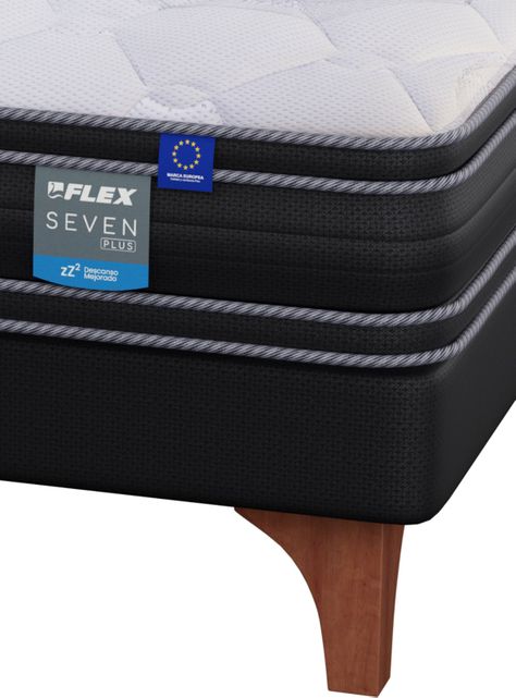 Cama Europea Seven Plus King + Respaldo Design Grafito-4