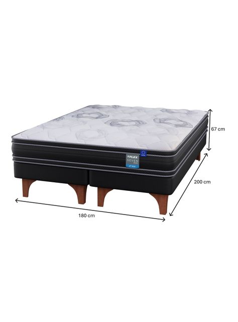 Cama Europea Seven Plus King + Respaldo Design Grafito-1