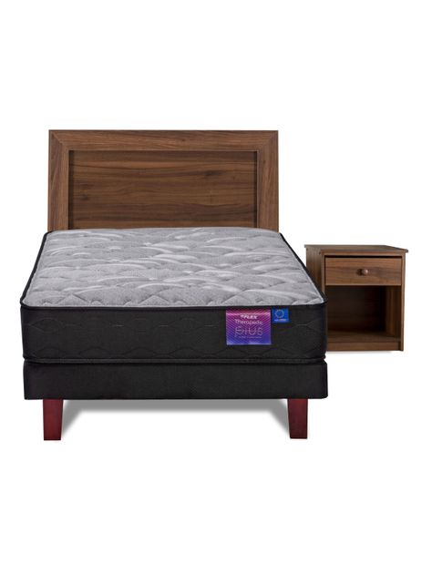 Cama Europea Therapedic Plus 1.5 Plazas Box + Set Asturias-2