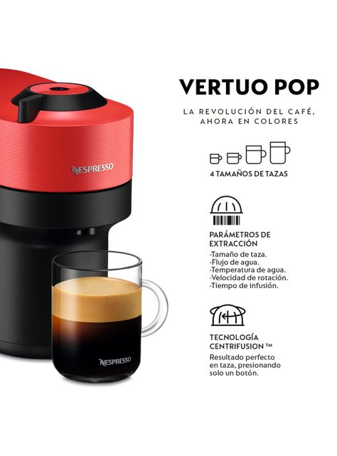 Cafetera de Cápsulas Vertuo Pop Roja-3