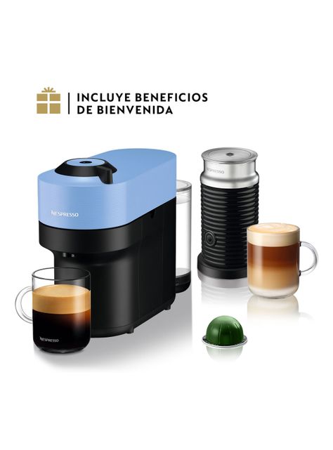 Cafetera Vertuo Pop Azul + Espumador de Leche Aeroccino 3-0