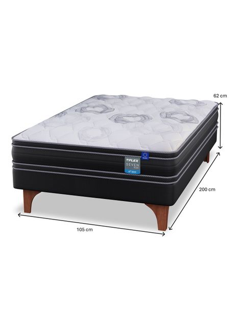 Cama Europea Seven Plus 1.5 Plazas Box + Almohada Royal-1