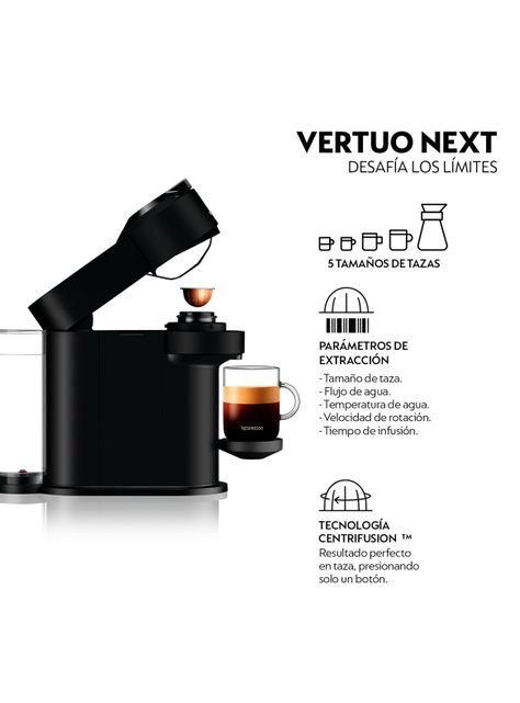 Cafetera de Cápsulas Vertuo Next Negra Mate -4