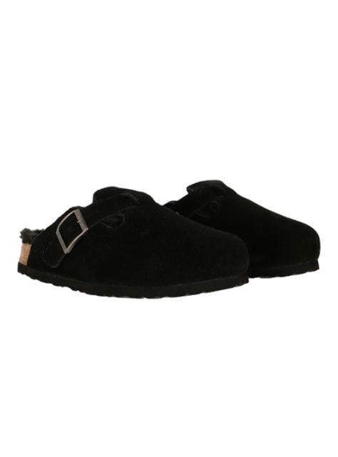 Babucha Cuero Slipper Classic Fur Leather Mujer-1