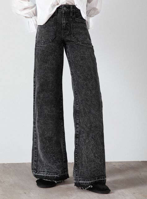 Jeans Whistler Balck Wide Leg-0