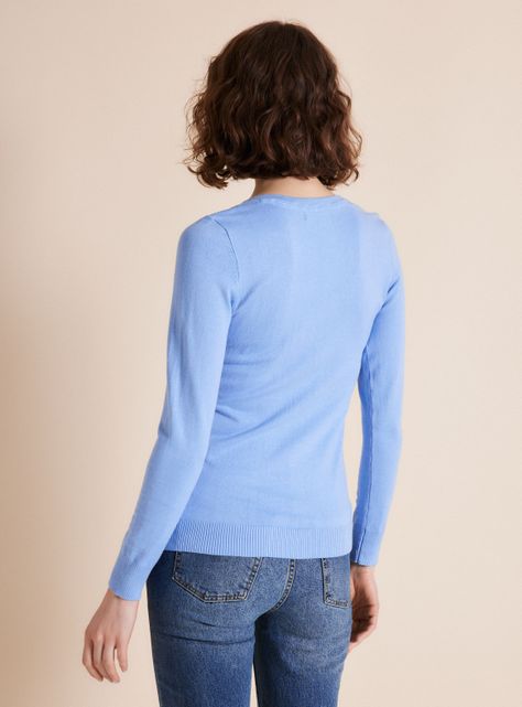 Sweater Básico Neutro Cuello V-1