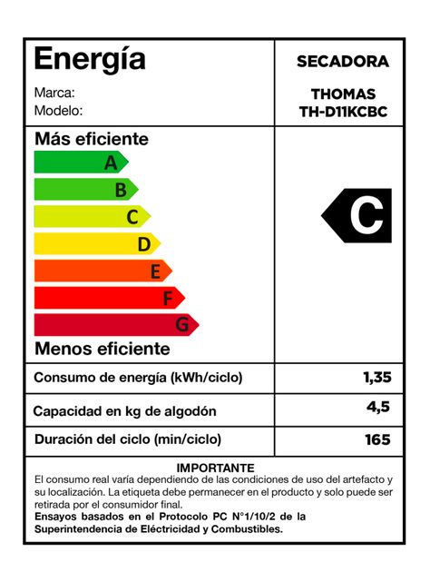 Secadora Frontal 11 Kg Condensación con Bomba Calor TH-D11KCBC-6