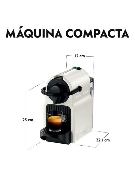 Cafetera de Cápsulas Inissia Blanca + Espumador de Leche Aeroccino 3-1