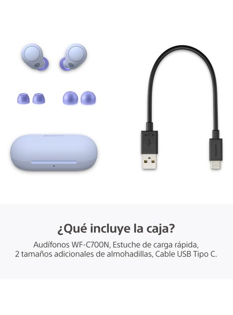 Audífonos Bluetooth Noise Cancelling WF-C700N Violeta-1