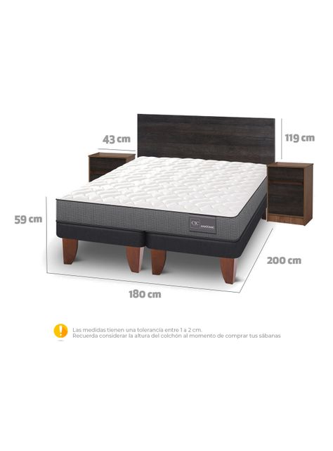 Cama Europea Anatomic King + Set Muebles Espresso-1