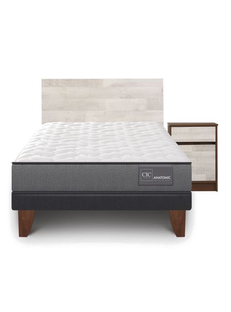 Cama Europea Anatomic 1.5 Plazas + Set Mueble Legno-1