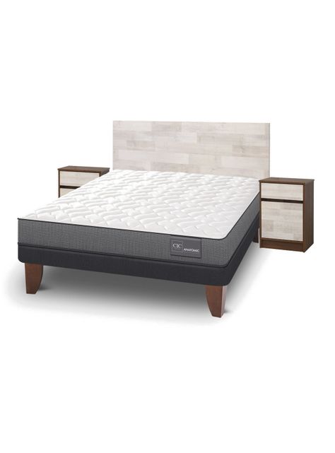 Cama Europea Anatomic 2 Plazas + Set Muebles Legno-0