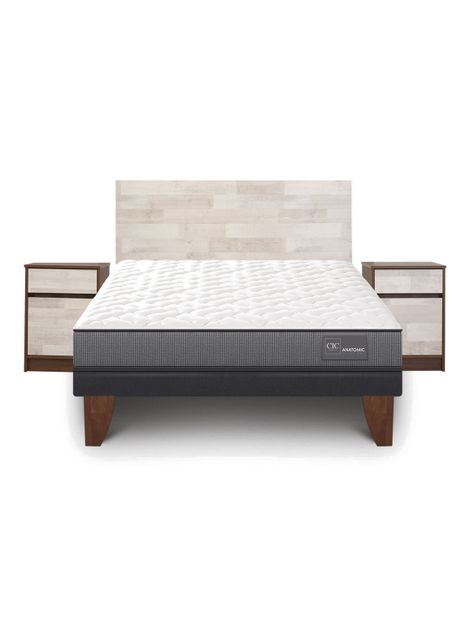 Cama Europea Anatomic 2 Plazas + Set Muebles Legno-2