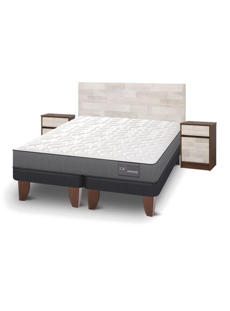 Cama Europea Anatomic 2 Plazas Base Dividida + Set Muebles Legno-0