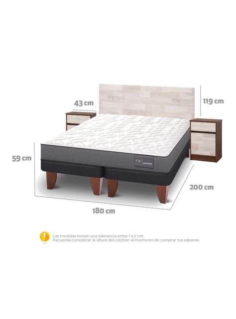 Cama Europea Anatomic King + Set Muebles Legno-1
