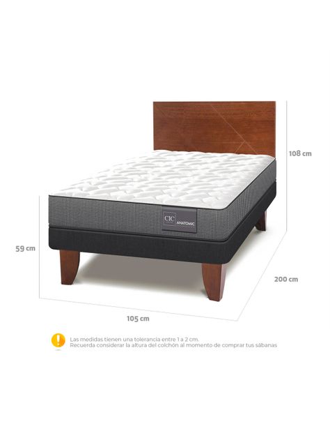 Cama Europea Anatomic 1.5 Plazas Villarrica-1