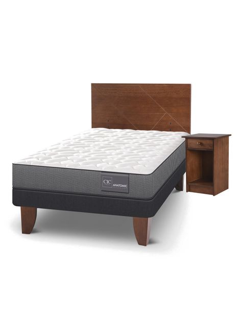 Cama Europea Anatomic 1.5 Plazas + Set Muebles Villarrica-0