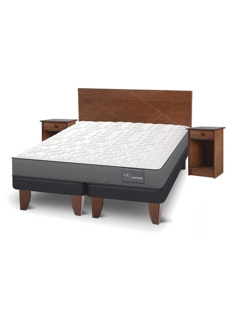 Cama Europea Anatomic 2 Plazas Base Dividida + Set Muebles Villarrica-0