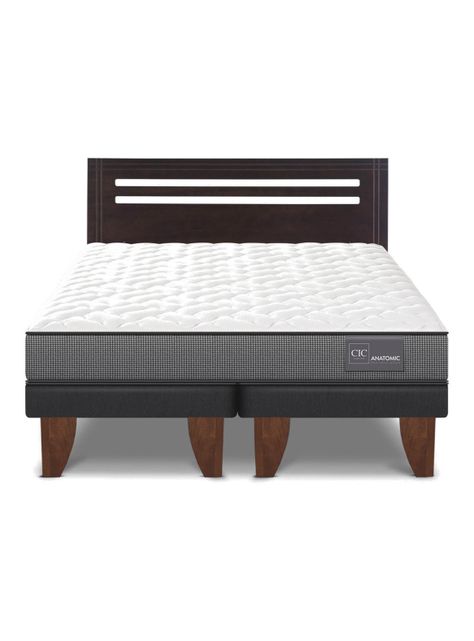 Cama Europea Anatomic 2 Plazas Base Dividida + Respaldo Múnich-2