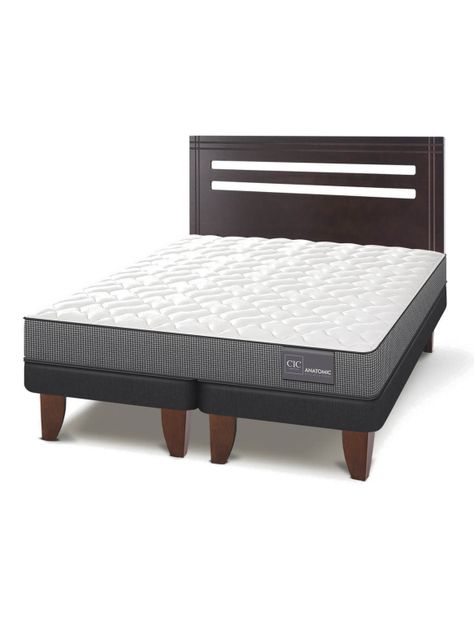 Cama Europea Anatomic 2 Plazas Base Dividida + Respaldo Múnich-0