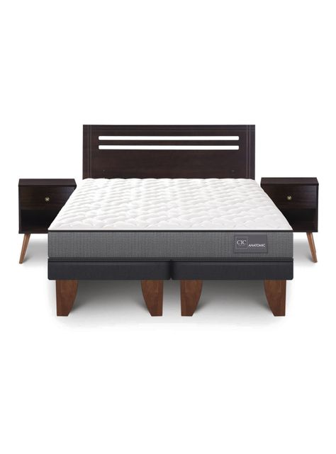 Cama Europea Anatomic 2 Plazas + Set Muebles Múnich-2