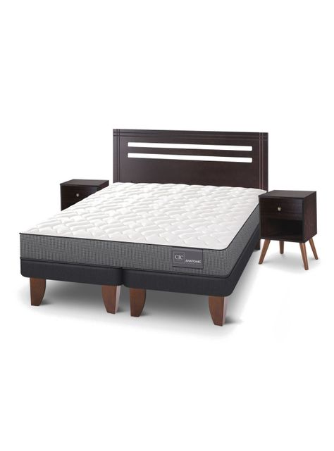 Cama Europea Anatomic 2 Plazas Base Dividida + Muebles Múnich-0