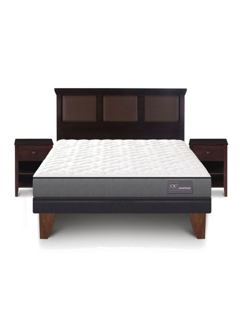 Cama Europea Anatomic 2 Plazas + Set Torino Chocolate-2