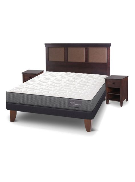 Cama Europea Anatomic 2 Plazas + Set Torino Chocolate-0