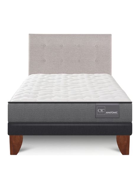 Cama Europea Anatomic 1.5 Plazas + Respaldo Tigris-2