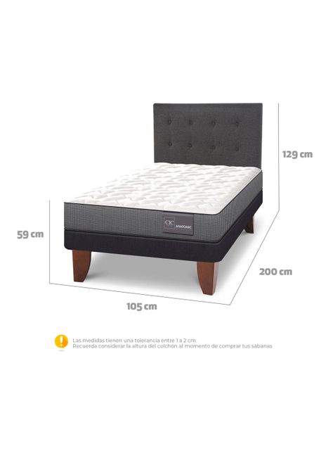 Cama Europea Anatomic 1.5 Plazas + Respaldo Eufra-1