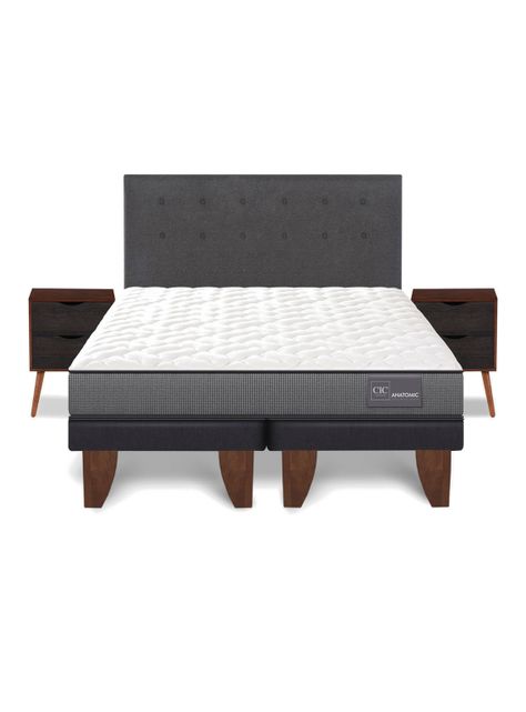 Cama Europea Anatomic 2 Plazas Base Dividida + Set Muebles Eufrates-2