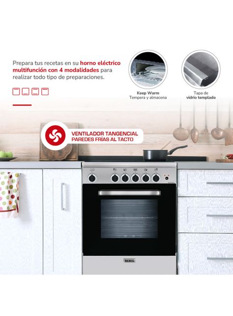 Cocina a Gas 4 Quemadores Florencia 1 Acero-2