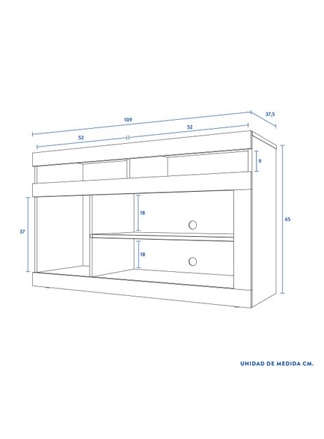 Rack CIC TV 42" Ganges 1 Puerta Cic-1