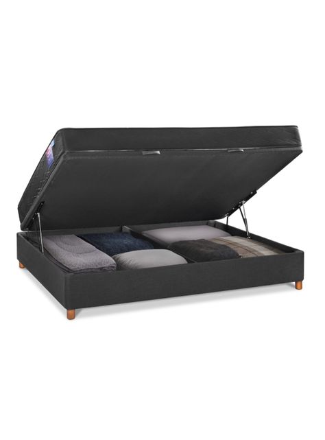 Cama Baúl Therapedic Plus 2 Plazas Respaldo + Velador Rock-1